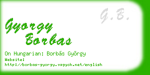 gyorgy borbas business card