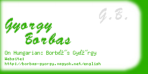 gyorgy borbas business card